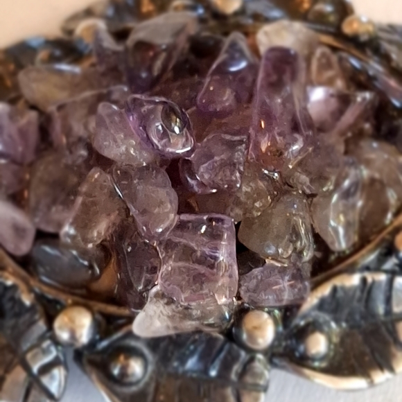30" Milor Italy 925 Sterling Silver Chain 8.8 grams Unique Amethyst Chip Druzy - Picture 8 of 11